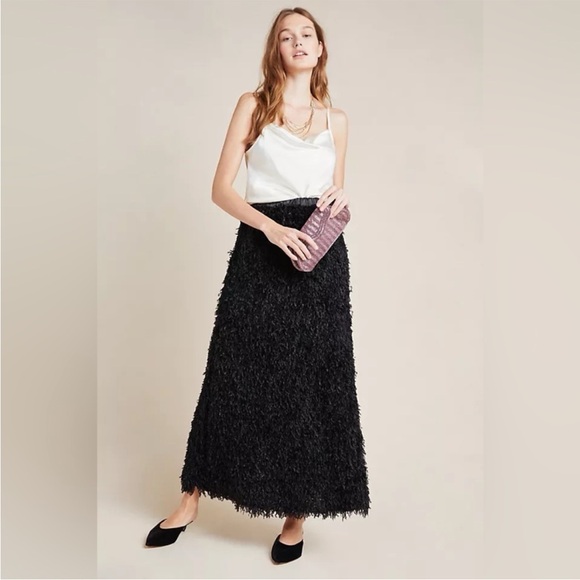 Anthro Sundays In Brooklyn Feathered Maxi Skirt - Picture 1 of 5